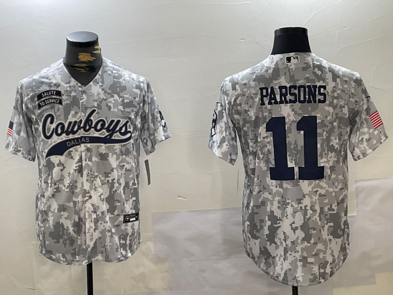 Men's Dallas Cowboys Micah Parsons #11 Arctic Camo 2024 Salute to Service Jersey